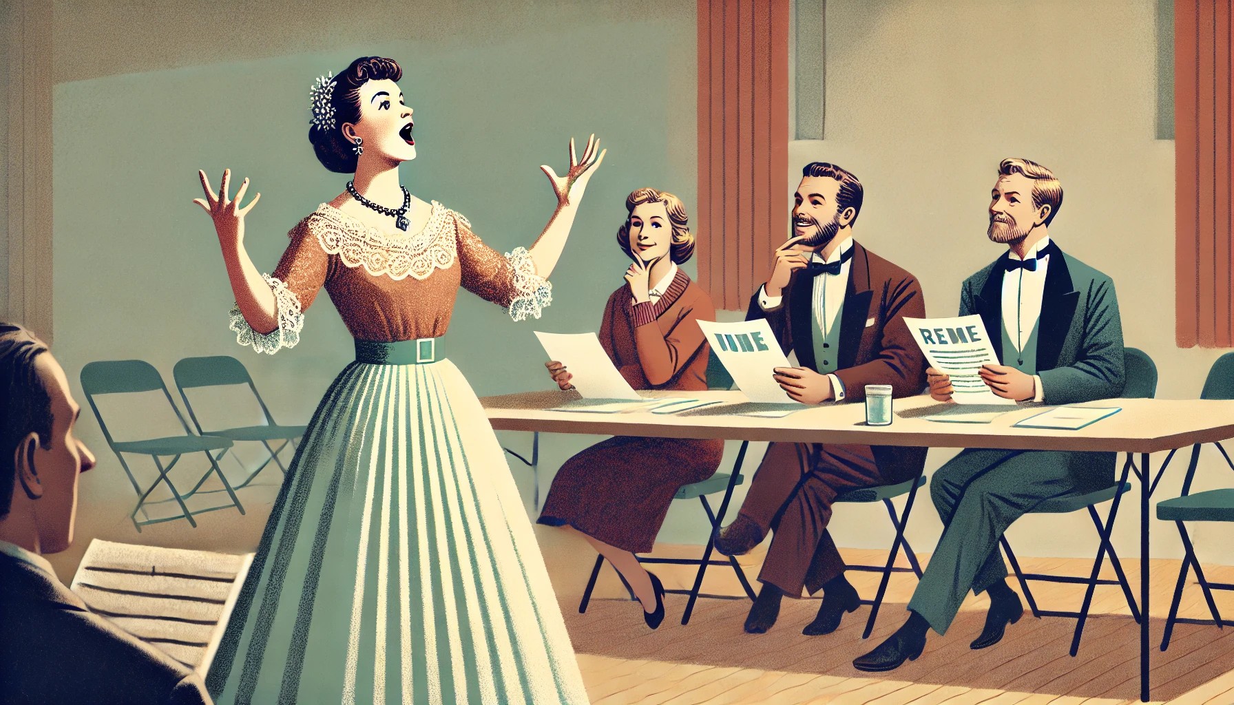 Opera singer auditioning